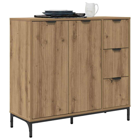 Vidaxl dressoir artisan eiken 89,5 x 33 x 82 cm bewerkt hout