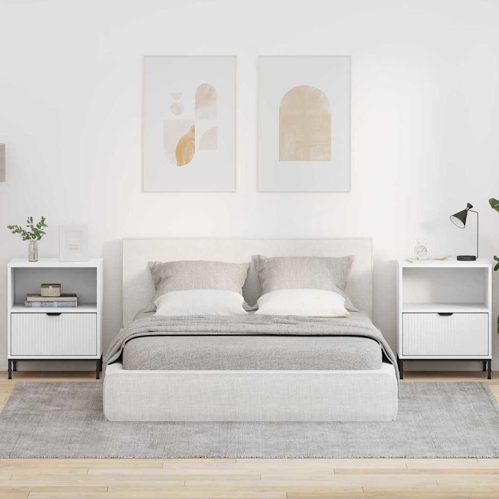 Vidaxl nachtkastje 2 st wit 49 x 36 x 61 cm bewerkt hout