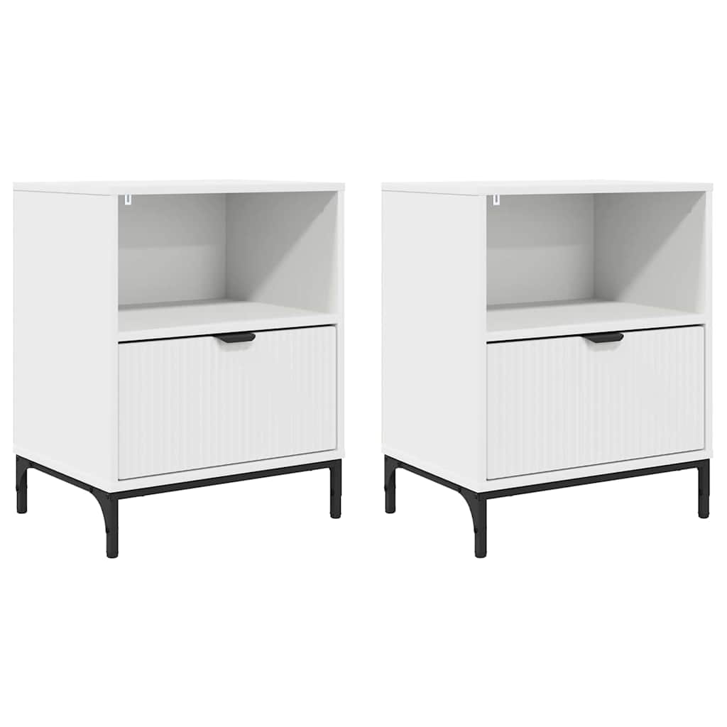 Vidaxl nachtkastje 2 st wit 49 x 36 x 61 cm bewerkt hout