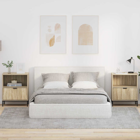 Vidaxl nachtkastje 2 st sonoma eiken 49 x 36 x 61 cm bewerkt hout