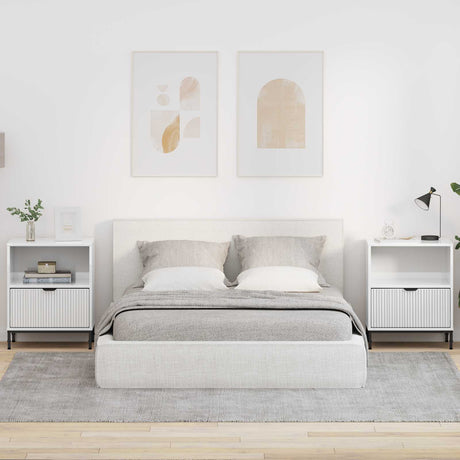 Vidaxl nachtkastje 2 st hoogglans wit 49 x 36 x 61 cm bewerkt hout