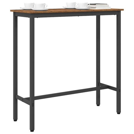 Vidaxl tafel oudhout 100 x 40 x 100,5 cm engineered hout en staal