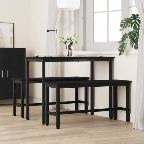 Vidaxl eetbank 100 x 32,5 x 48,5 cm 2 st engineered hout en staal