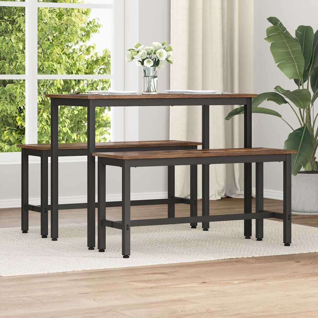 Vidaxl eetbank gerookt eiken 100 x 32,5 x 48,5 cm