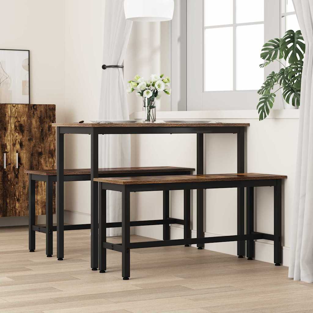 Vidaxl eetbank gerookt eiken 100 x 32,5 x 48,5 cm