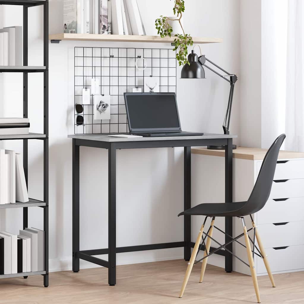 Vidaxl tafel grijs sonoma 100 x 50 x 76,5 cm engineered hout en staal