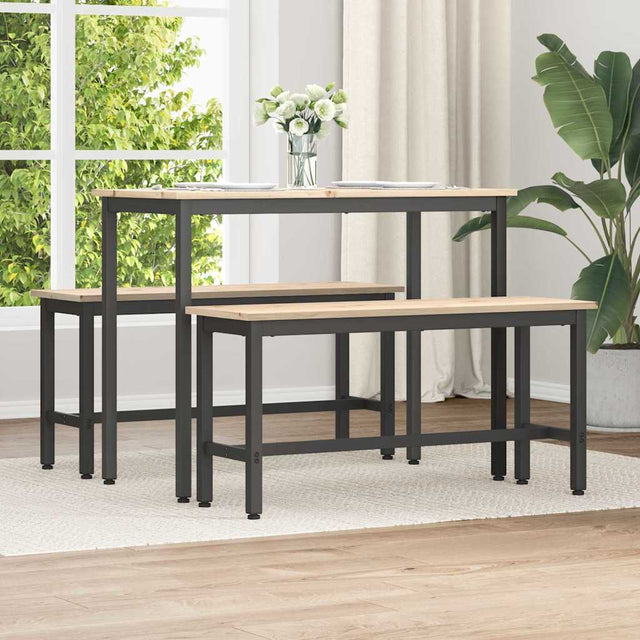 Vidaxl eetbanken 100 x 32,5 x 49 cm 2 st massief grenenhout naturel