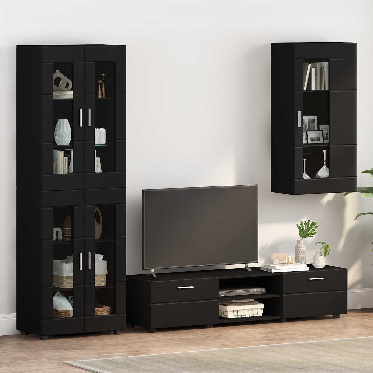 Vidaxl houten kast zwart bewerkt hout