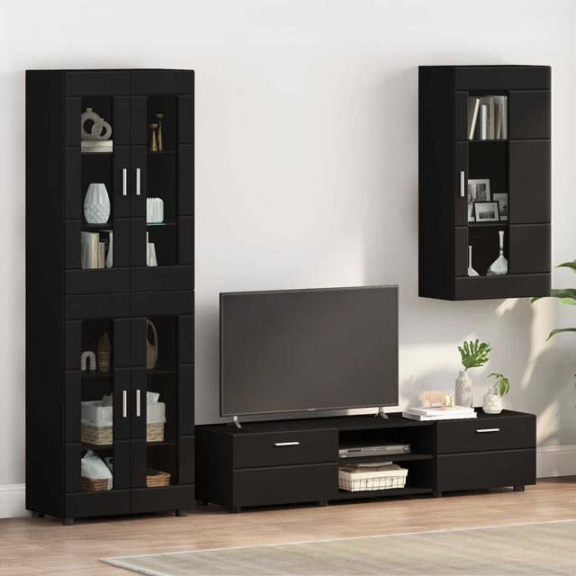 Vidaxl houten kast zwart bewerkt hout