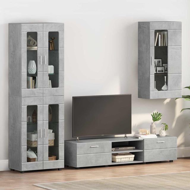 Vidaxl houten kast beton grijs bewerkt hout