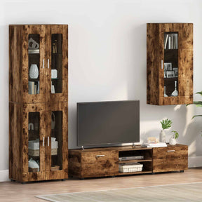 Vidaxl houten kast gerookt eiken bewerkt hout