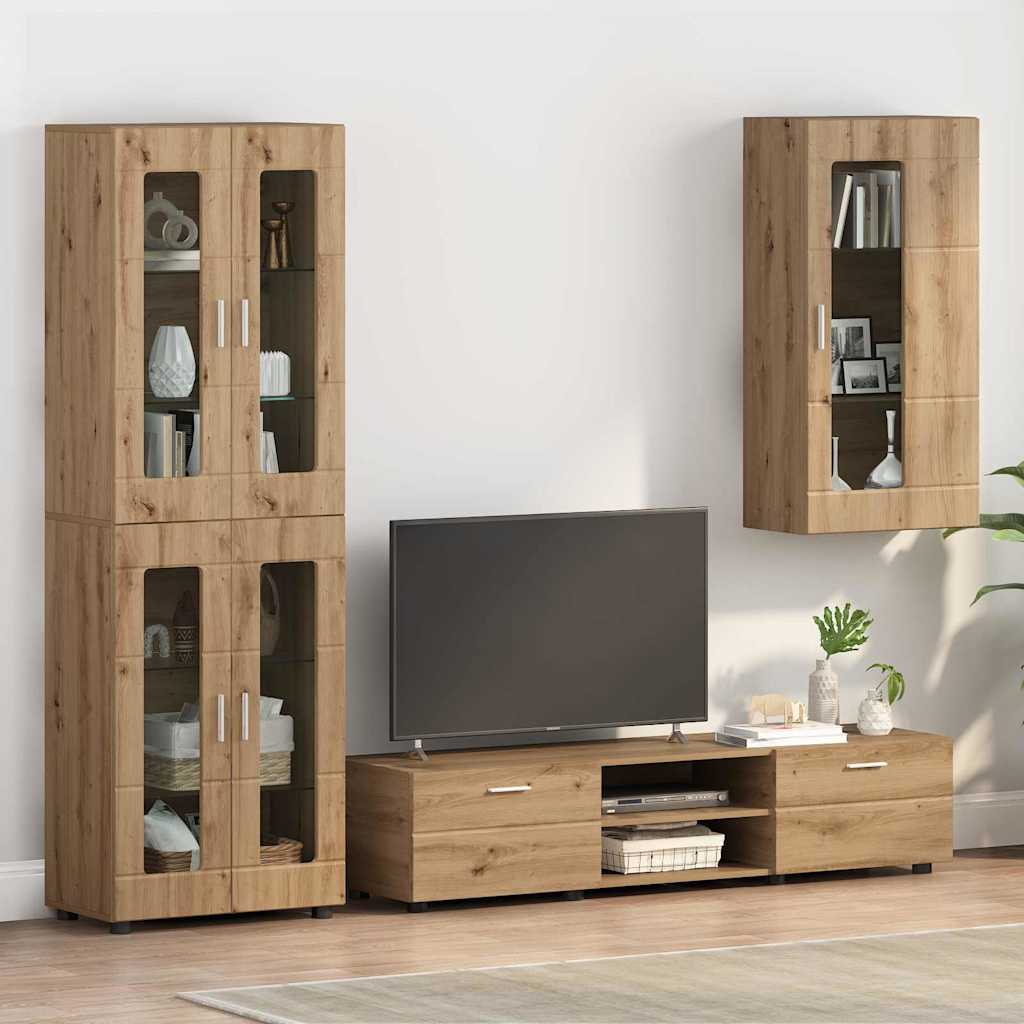 Vidaxl houten kast artisan eiken bewerkt hout