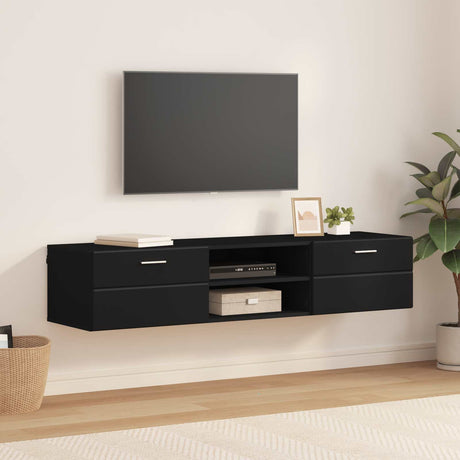Vidaxl houten kast 150 x 39 x 30 cm zwart bewerkt hout