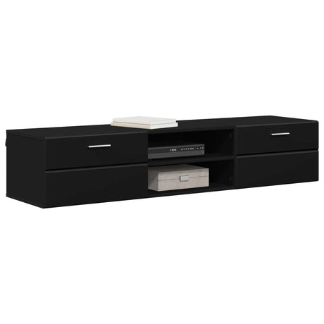Vidaxl houten kast 150 x 39 x 30 cm zwart bewerkt hout