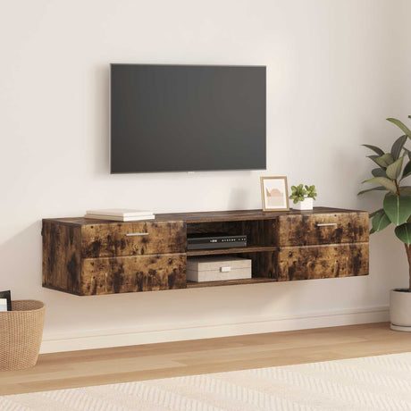 Vidaxl houten kast 150 x 39 x 30 cm gerookt eiken bewerkt hout