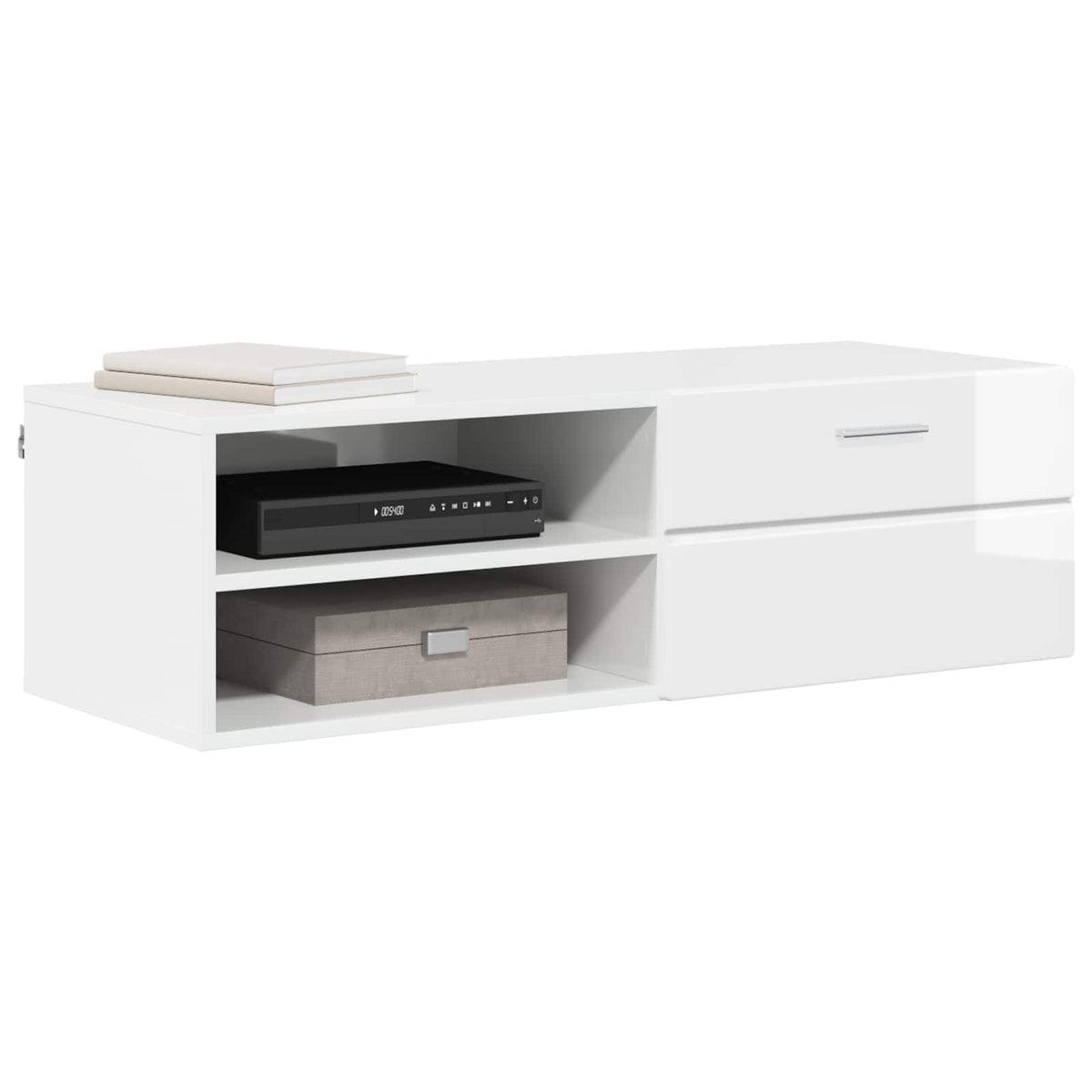Vidaxl houten kast 100,5 x 39 x 30 cm hoogglans wit bewerkt hout