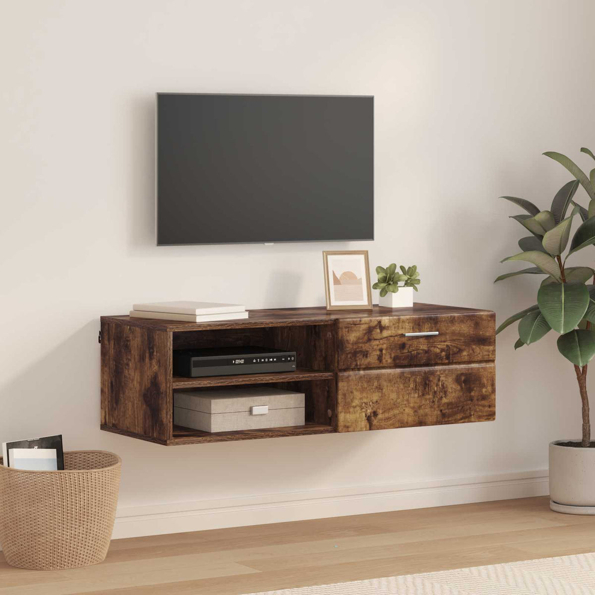 Vidaxl houten kast 100,5 x 39 x 30 cm gerookt eiken bewerkt hout