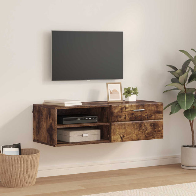 Vidaxl houten kast 100,5 x 39 x 30 cm gerookt eiken bewerkt hout