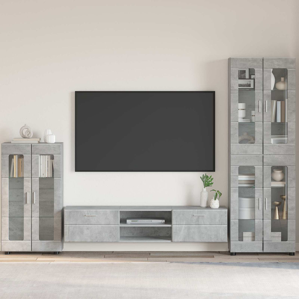 Vidaxl dressoir florin 55,5 x 29 x 100 cm beton grijs bewerkt hout