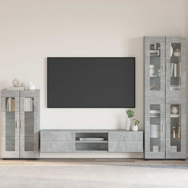 Vidaxl dressoir florin 55,5 x 29 x 100 cm beton grijs bewerkt hout