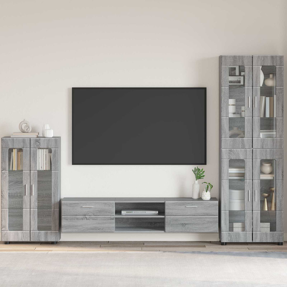 Vidaxl dressoir florin 55,5 x 29 x 100 cm grijs sonoma bewerkt hout