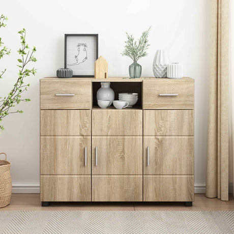 Vidaxl houten kast sonoma eiken bewerkt hout