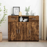 Vidaxl houten kast gerookt eiken bewerkt hout