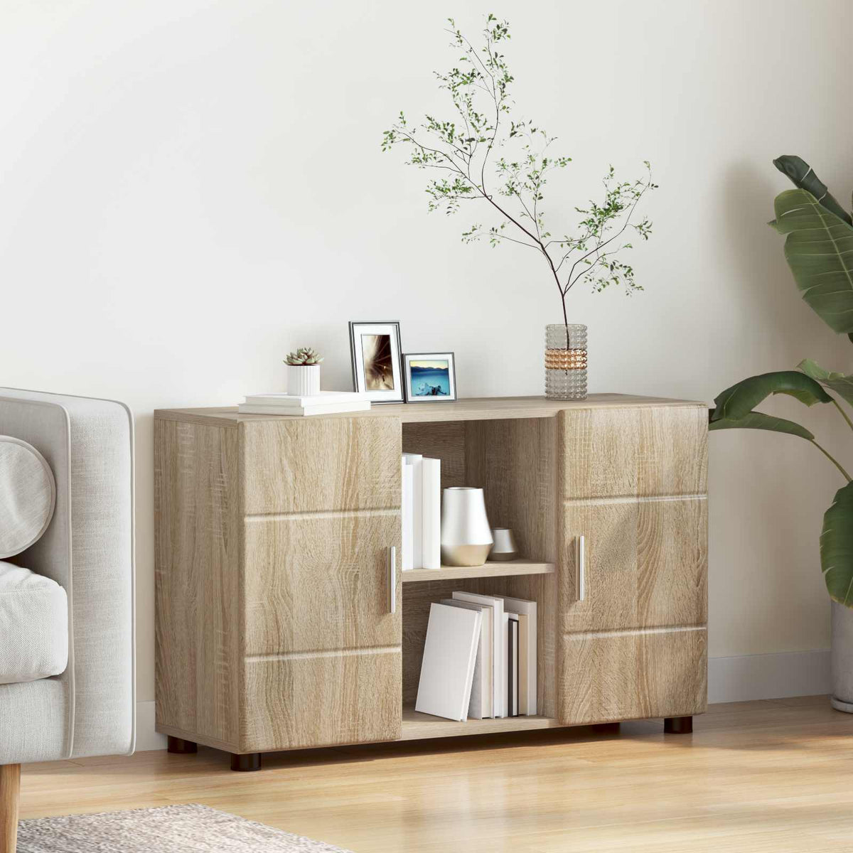 Vidaxl dressoir florin 88,5 x 30,5 x 55,5 cm sonoma eiken bewerkt hout
