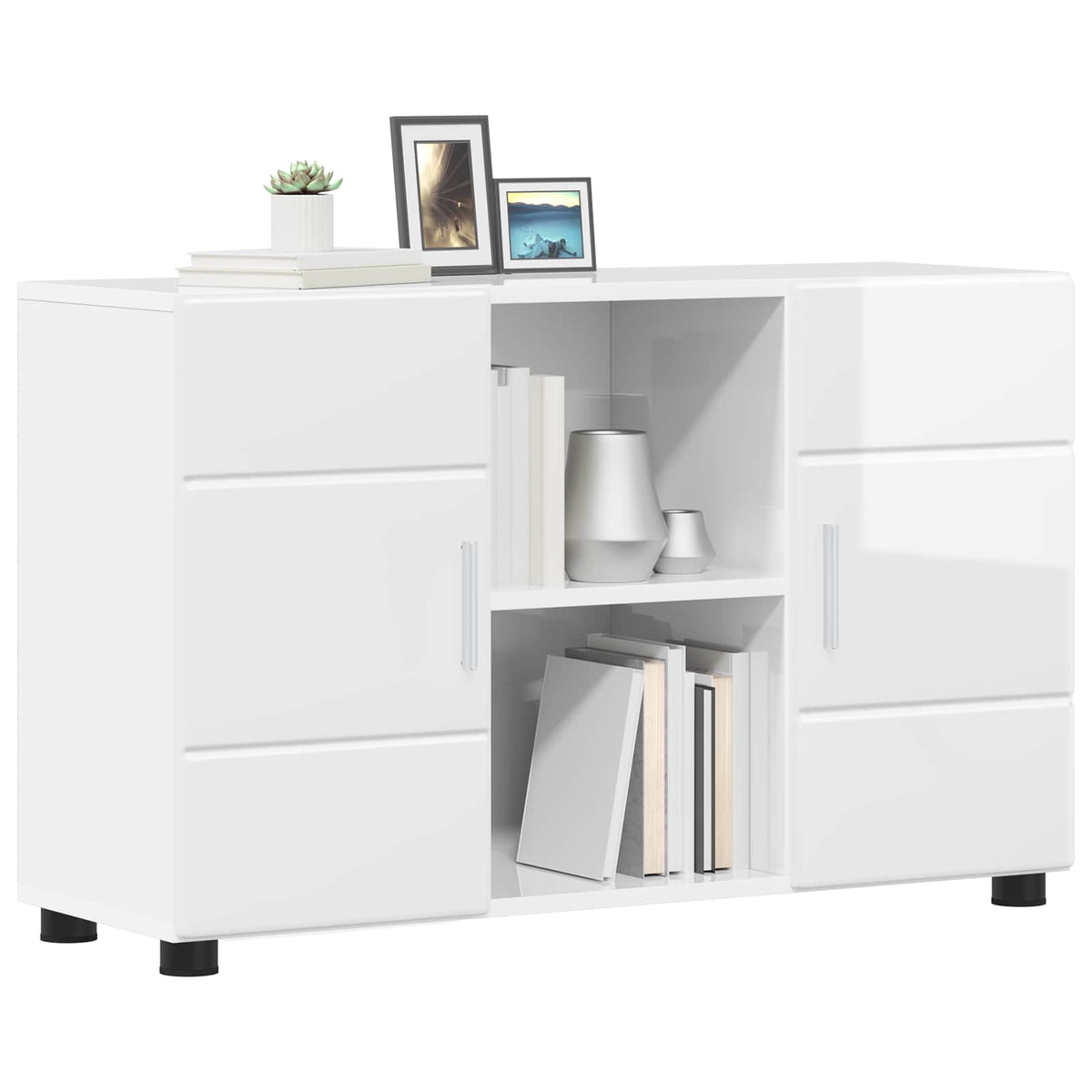 Vidaxl dressoir florin 88,5 x 30,5 x 55,5 cm hoogglans wit