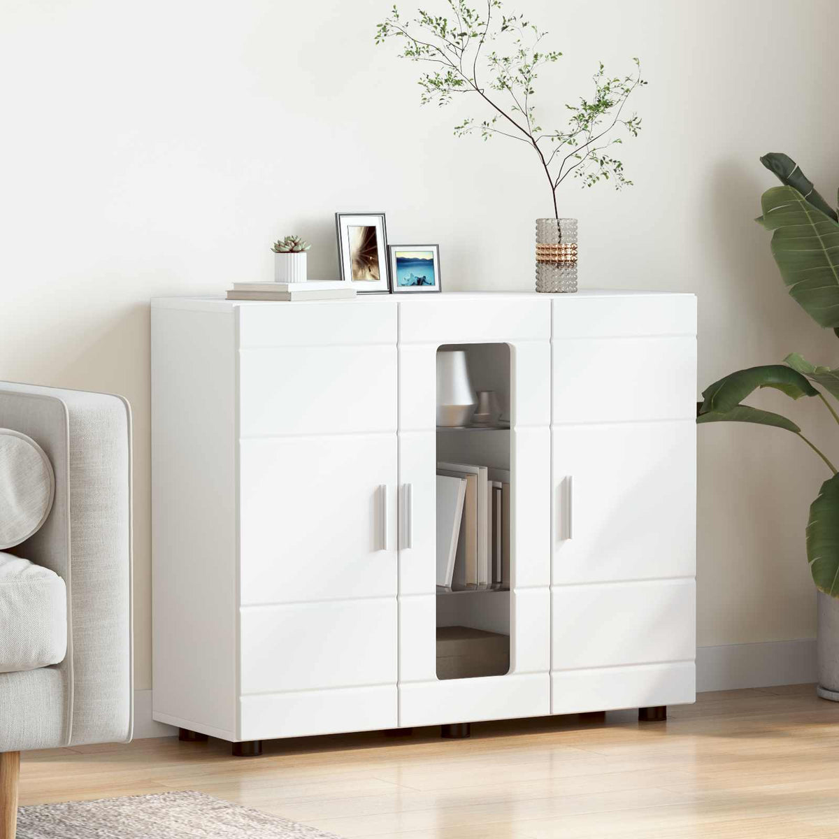 Vidaxl houten kast wit bewerkt hout