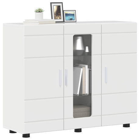 Vidaxl houten kast hoogglans wit bewerkt hout