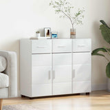 Vidaxl dressoir florin 88,5 x 30,5 x 73 cm hoogglans wit bewerkt hout