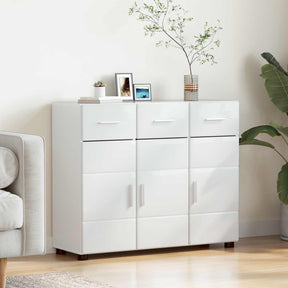 Vidaxl dressoir florin 88,5 x 30,5 x 73 cm hoogglans wit bewerkt hout
