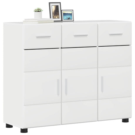 Vidaxl dressoir florin 88,5 x 30,5 x 73 cm hoogglans wit bewerkt hout