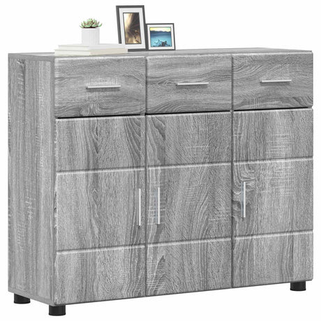 Vidaxl dressoir florin 88,5 x 30,5 x 73 cm grijs sonoma bewerkt hout