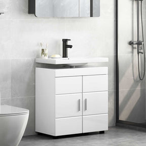 Vidaxl badkamerkastenset tulum hoogglans wit 60 x 34 x 63 cm