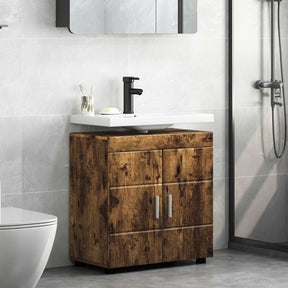 Vidaxl badkamerkastenset tulum gerookt eiken 60 x 34 x 63 cm