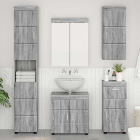 Vidaxl badkamer wandkast tulum grijs sonoma 37 x 24,5 x 86 cm