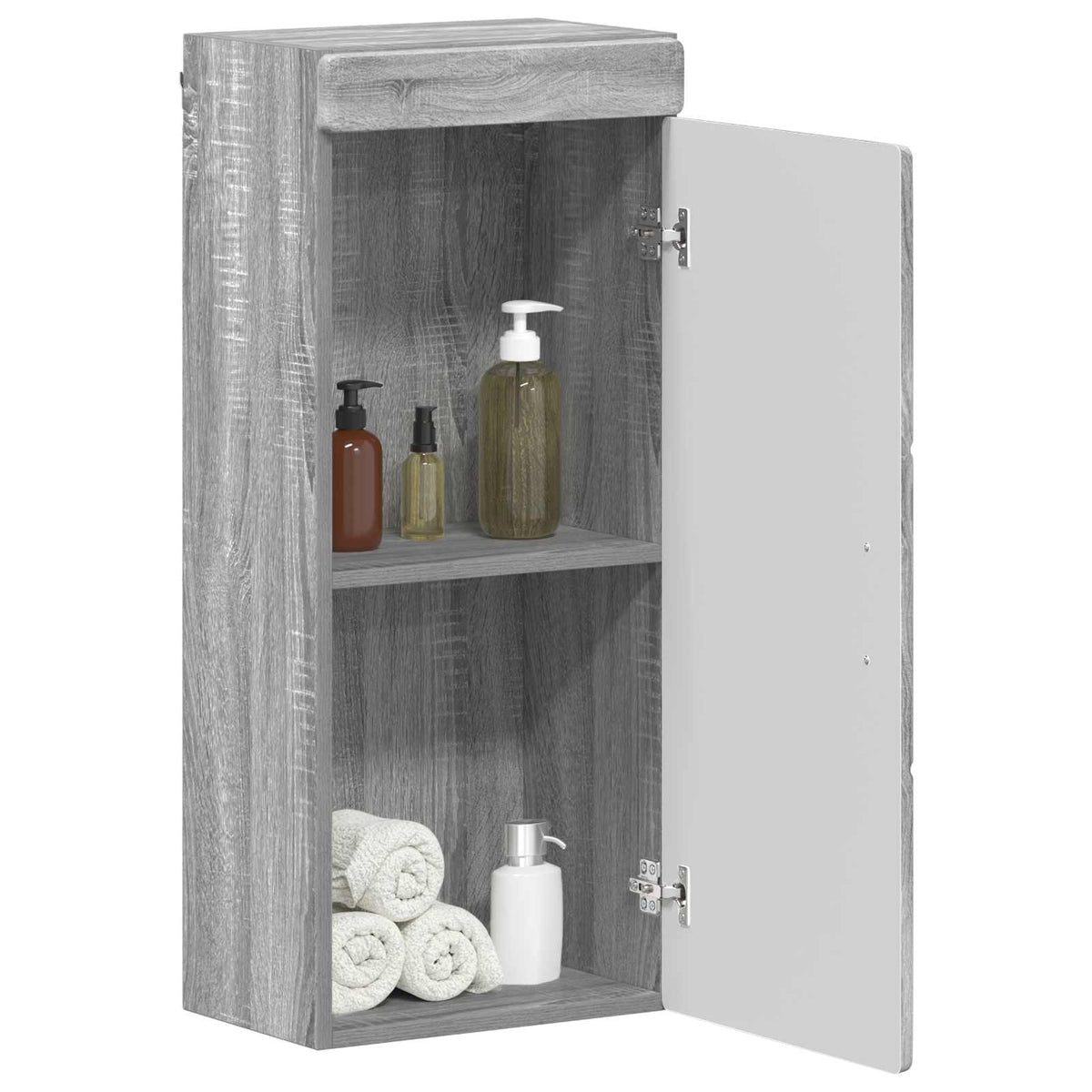 Vidaxl badkamer wandkast tulum grijs sonoma 37 x 24,5 x 86 cm