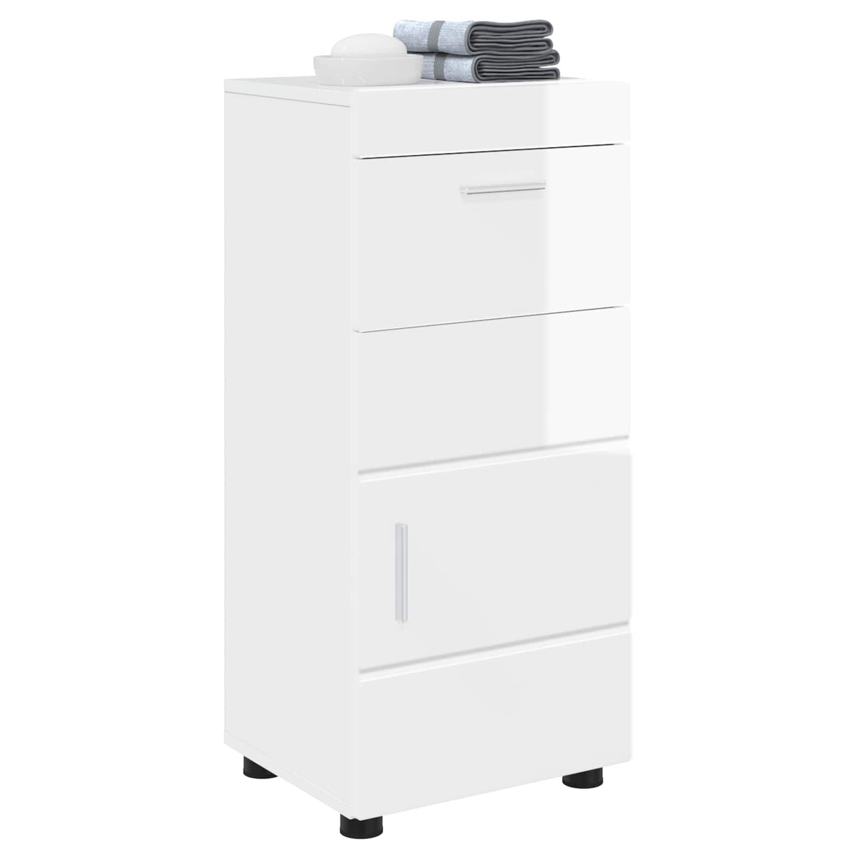 Vidaxl badkamerkastenset tulum hoogglans wit 37 x 31,5 x 82 cm
