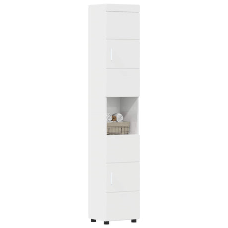 Vidaxl badkamerkastenset tulum hoogglans wit 37 x 31,5 x 203 cm