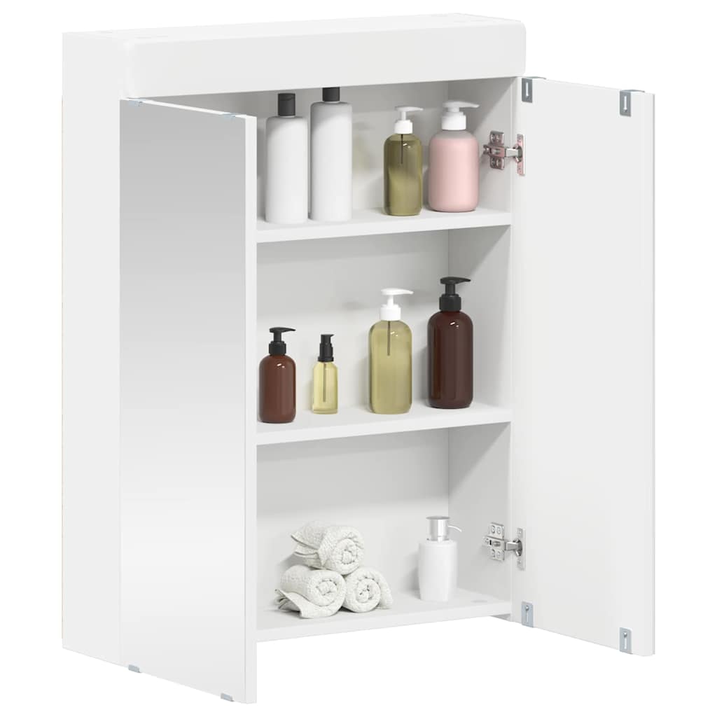 Vidaxl badkamer spiegelkast tulum wit 60 x 16,5 x 78 cm bewerkt hout