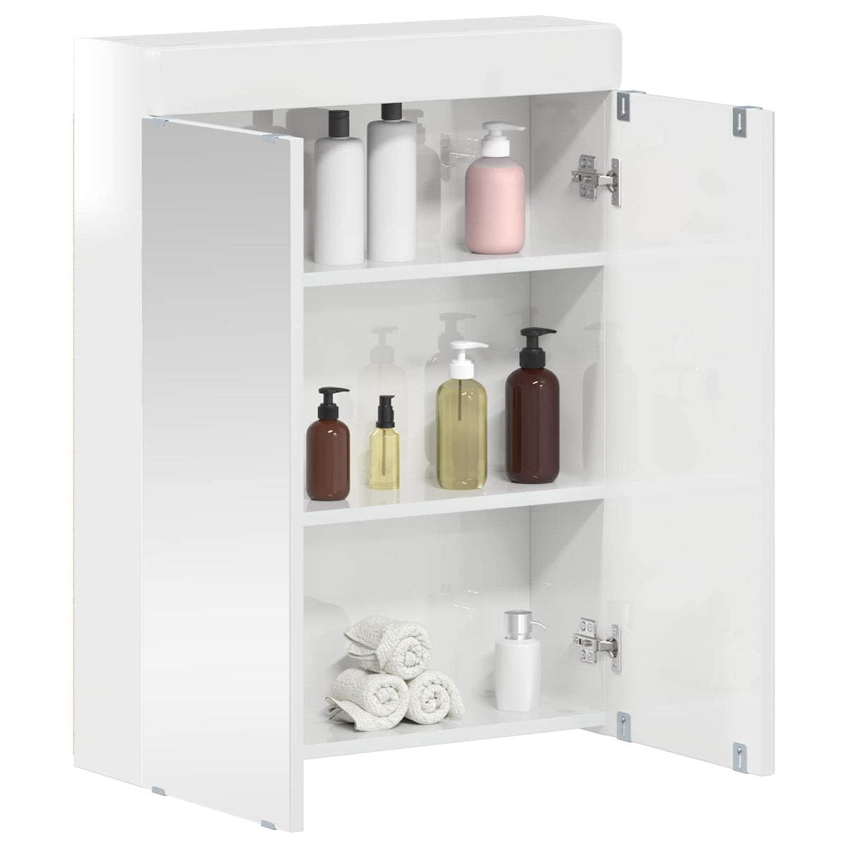 Vidaxl badkamer spiegelkast tulum hoogglans wit 60 x 16,5 x 78 cm