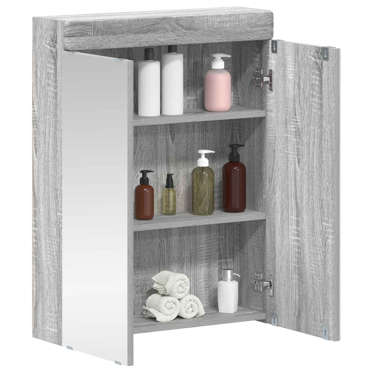 Vidaxl badkamer spiegelkast tulum grijs sonoma 60 x 16,5 x 78 cm
