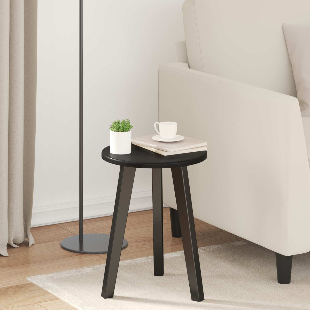 Vidaxl tafelblad ø 30 x 1,5 cm rond bewerkt hout zwart