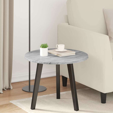 Vidaxl tafelblad ø 50 x 1,5 cm rond bewerkt hout grijs sonoma