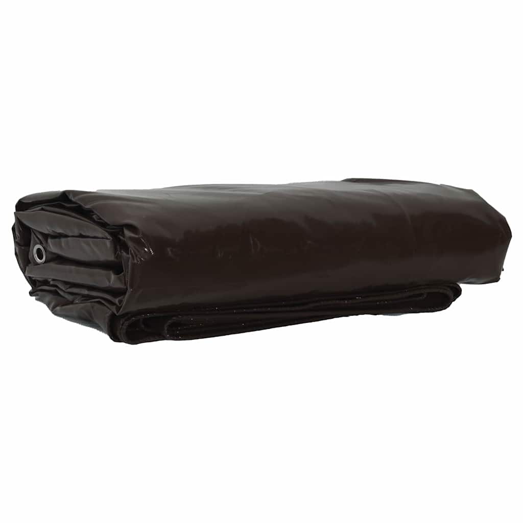 Vidaxl zeil 650g m² bruin 4 x 6 m canvas met pvc-coating