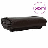 Vidaxl zeil 650g m² bruin 5 x 5 m canvas met pvc-coating