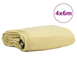 Vidaxl zeil 650g m² beige 4 x 6 m canvas met pvc-coating