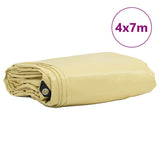 Vidaxl zeil 650g m² beige 4 x 7 m canvas met pvc-coating